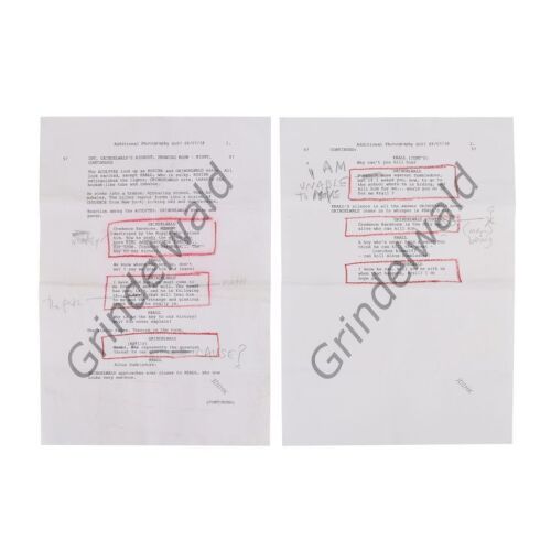 734. Pair of Johnny Depp Hand-Annotated Script Pages ### FANTASTIC BEASTS: THE CRIMES OF GRINDELWALD (2018)