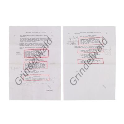 734. Pair of Johnny Depp Hand-Annotated Script Pages ### FANTASTIC BEASTS: THE CRIMES OF GRINDELWALD (2018)