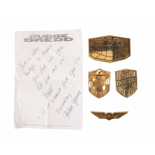 789. Judge Dredd (Sylvester Stallone) Costume Badge, Belt Buckle, Eagle Badge and Crew Gift Shield ### JUDGE DREDD (1995)