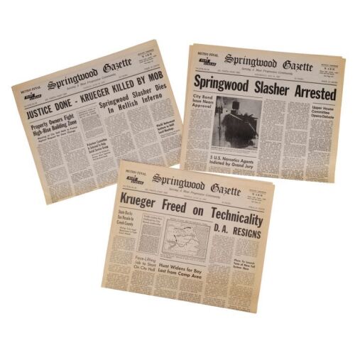 878. Set of Three Freddy Krueger (Robert Englund) Springwood Gazette Newspapers ### A NIGHTMARE ON ELM STREET: FREDDY'S REVENGE (1985)