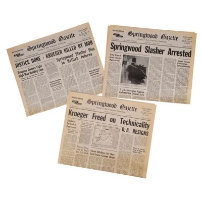 878. Set of Three Freddy Krueger (Robert Englund) Springwood Gazette Newspapers ### A NIGHTMARE ON ELM STREET: FREDDY'S REVENGE (1985)