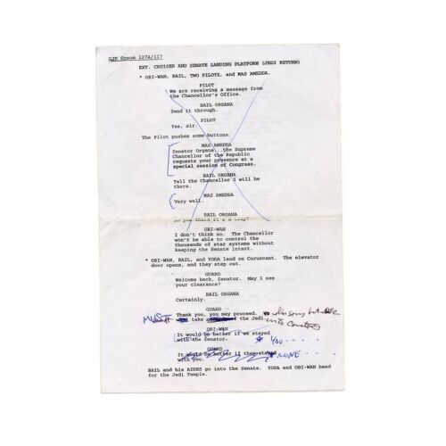 967. Set of Four Script Sides with George Lucas' Handwritten Notes ### STAR WARS: REVENGE OF THE SITH (2005)