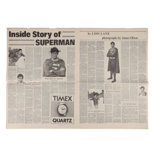 1013. Hand-Doodled Lois Lane (Margot Kidder) Daily Planet Newspaper Autographed by Kidder ### SUPERMAN (1978)