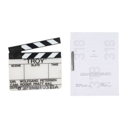 1041. A Camera Clapperboard and Bound Script ### TROY (2004)
