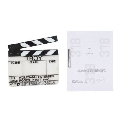 1041. A Camera Clapperboard and Bound Script ### TROY (2004)
