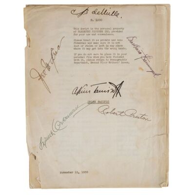 1044. Bound Cast-autographed Script ### UNION PACIFIC (1939)