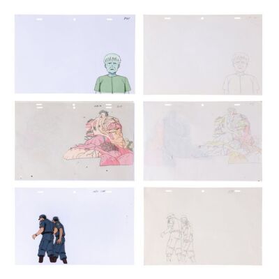 2002. Tetsuo Shima, Takashi and Two Officers Original Production Cels and Matching Original Production Drawings ### AKIRA (1988)