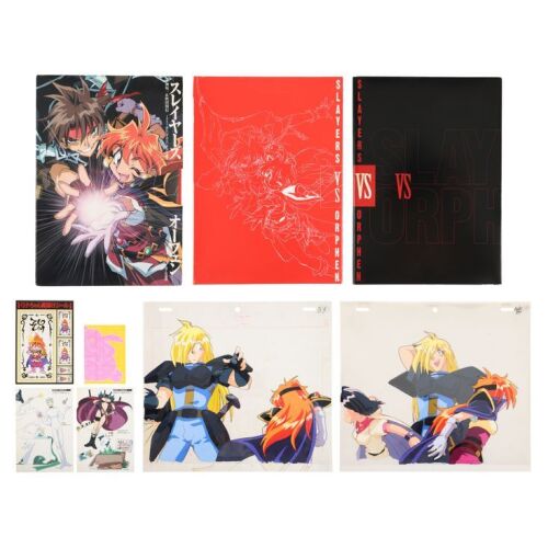 2014. Two Gourry Gabriev and Lina Inverse Original Production Cels, Four Production Drawings and Manga Volume ### SLAYERS VS ORPHEN