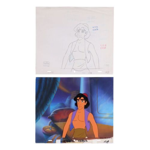 2078. Aladdin Original Production Cel, Background and Matching Drawing ### ALADDIN (T.V. SERIES, 1994-1995)