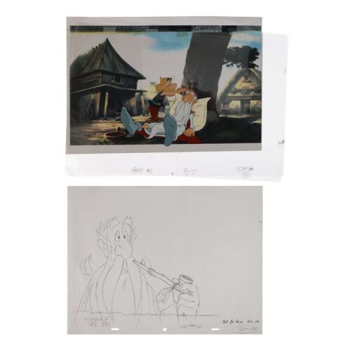 2275. Asterix and Getafix Original Production Cel Setup and Getafix Production Drawing ### ASTERIX CONQUERS AMERICA (1994)
