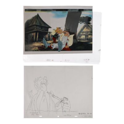 2275. Asterix and Getafix Original Production Cel Setup and Getafix Production Drawing ### ASTERIX CONQUERS AMERICA (1994)