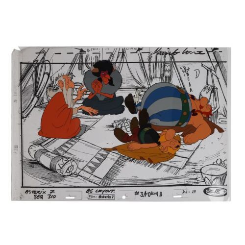 2276. Asterix, Obelix, Getafix and Medicine Man Original Production Cel Setup on Layout Artwork ### ASTERIX CONQUERS AMERICA (1994)
