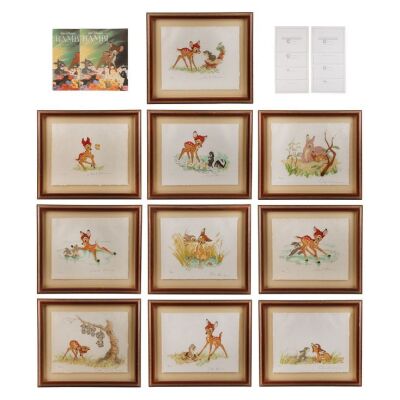 2086. Complete Set of 10 Framed Signed Lithographs ### BAMBI (1942)