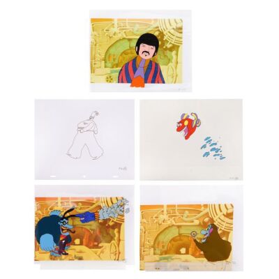 2279. Ringo Starr, The Blue Meanie, Glove, Jeremy the Nowhere Man and Googly Eyed Fish - Original Hand-Painted Production Cels on Presentation Backgrounds ### THE BEATLES ANTHOLOGY (T.V. SERIES, 1995-1996)