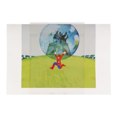 2281. Pepperlander Original Production Cel on Fine Art Print Background ### YELLOW SUBMARINE (1968)
