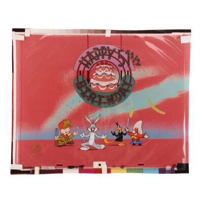 2181. Bugs Bunny, Daffy Duck, Elmer Fudd, and Yosemite Sam - Original Production Cel on Photographic Background ### (BLOOPER) BUNNY (1997)