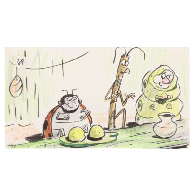 2089. Heimlich, Slim and Francis Original Production Hand-Drawn Storyboard Signed by Jorgen Klubien ### A BUG'S LIFE (1998)