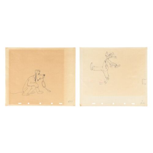 2095. Two Original Production Drawings of Goofy and Pluto ### CLOCKCLEANERS (1937) / HAWAIIAN HOLIDAY (1937)