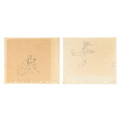 2095. Two Original Production Drawings of Goofy and Pluto ### CLOCKCLEANERS (1937) / HAWAIIAN HOLIDAY (1937)