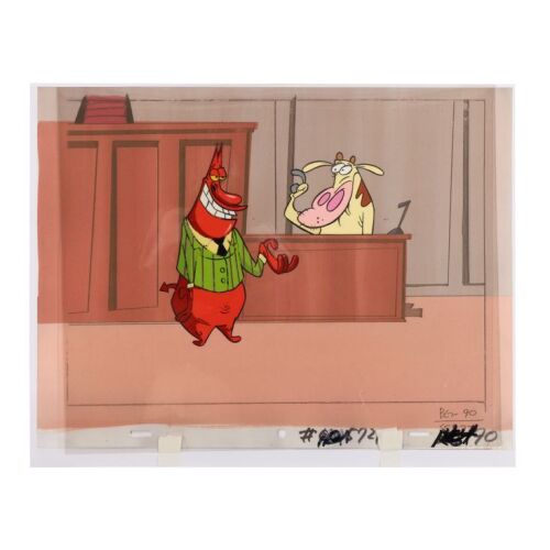 2017. Cow and Red Guy Original Production Cel Setup From "Be Careful What You Wish For" ### COW AND CHICKEN