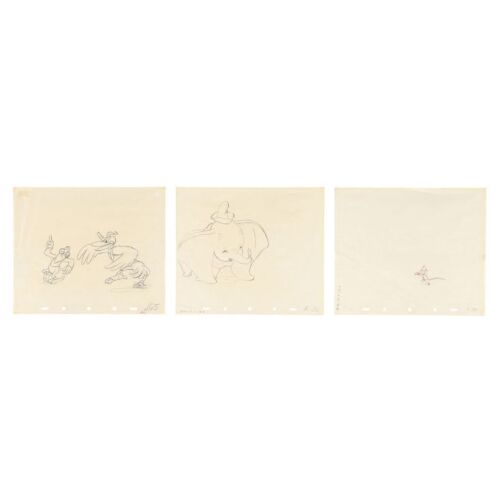 2099. Three Original Production Drawings of Dumbo, Timothy Q. Mouse and The Crows ### DUMBO (1941)