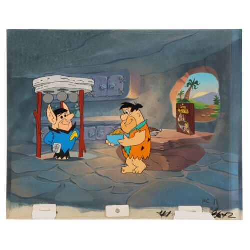 2186. Fred and "Mr Spock" Barney Original Production Cel Setup on Hand-Painted Key Master Background ### THE FLINTSTONES COMMERCIAL (1993)