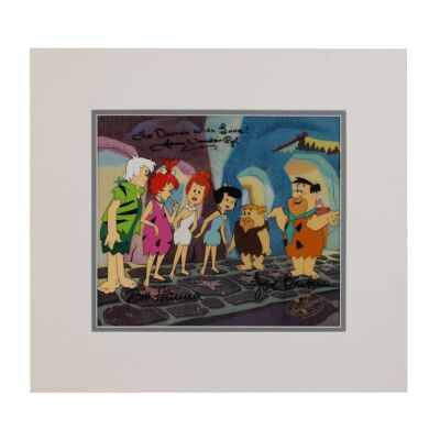 2188. Hand-painted Original Production Cel Autographed by William Hanna, Joe Barbera and Jean Vander Pyl ### THE FLINTSTONES (T.V. SERIES, 1960-1966)