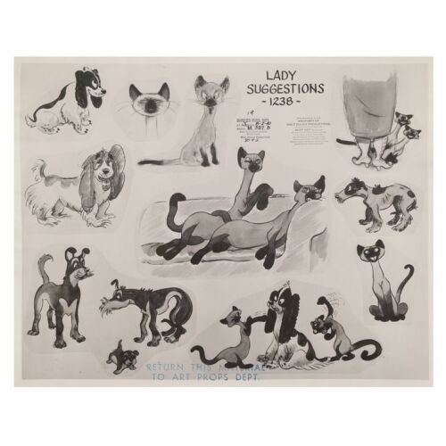 2114. Lady, Si and Am Production Origins Photostat Model Sheet ### LADY AND THE TRAMP (1955)