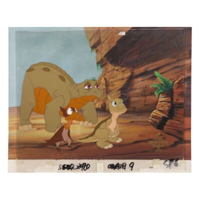 2291. Ducky, Petrie and Spike Original Production Cel Setup on Hand-Painted Master Background ### THE LAND BEFORE TIME II: THE GREAT VALLEY ADVENTURE (1994)