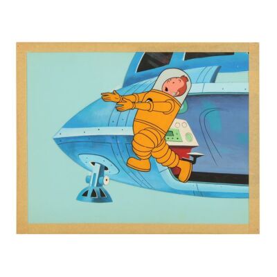 2294. TinTin the Astronaut Original Production Cel Setup on Master Background ### LES ADVENTURES DE TINTIN (T.V. SERIES, 1959-1964)