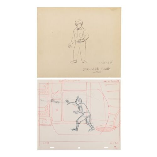 2296. Tintin Original Camera Layout and Wolf Character Model Drawing ### LES ADVENTURES DE TINTIN (T.V. SERIES, 1959-1964)