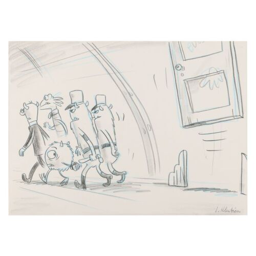 2131. Mike Wazowski, Randall, and the CDA Guards Original Production Hand-Drawn Beat Board Signed by Jorgen Klubien ### MONSTERS, INC. (2001)