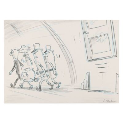 2131. Mike Wazowski, Randall, and the CDA Guards Original Production Hand-Drawn Beat Board Signed by Jorgen Klubien ### MONSTERS, INC. (2001)
