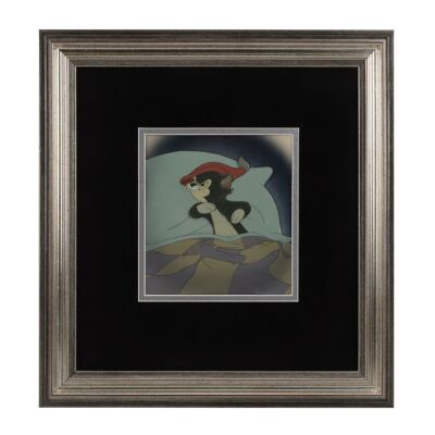 2146. Framed Figaro Tries to Sleep Original Production Cel and Overlay on Courvoisier Background ### PINOCCHIO (1947)