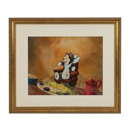 2148. Framed Figaro at the Dining Table Original Production Cel and Presentation Background ### PINOCCHIO (1947)