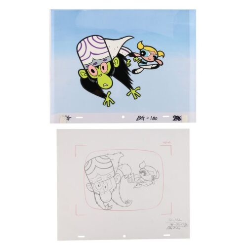 2028. Bubbles and Mojo Jojo Original Production Cel Setup and Camera Layout Drawing ### THE POWERPUFF GIRLS (T.V. SERIES, 1998-2005)