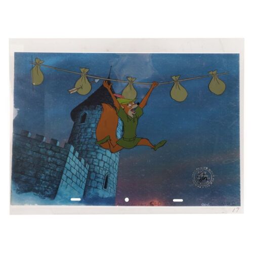 2154. 'Robin Hood's Escape'' Original Hand-Painted Production Cel with Matching Lithographic Background ### ROBIN HOOD (1973)