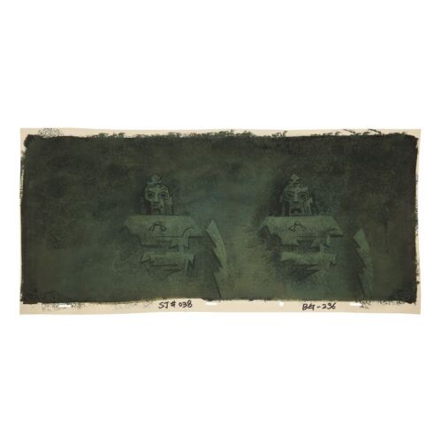2035. Ancient Statues - Original Hand-Painted Master Background ### SAMURAI JACK (T.V. SERIES, 2001-2004)