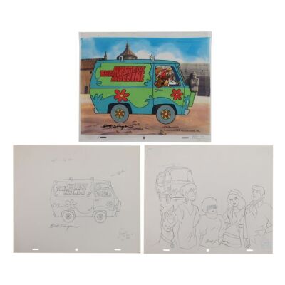 2037. Hand-Painted Model Cel and Two Original Production Drawings Autographed by Bob Singer ### SCOOBY-DOO (T.V. SERIES, 1969-PRESENT)