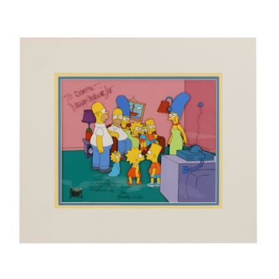 2222. Duplicate Family Couch Gag - Original Production Cels on Key Master Production Background Autographed by Nancy Cartwright and Yeardley Smith ### THE SIMPSONS (T.V. SERIES, 1989-PRESENT)