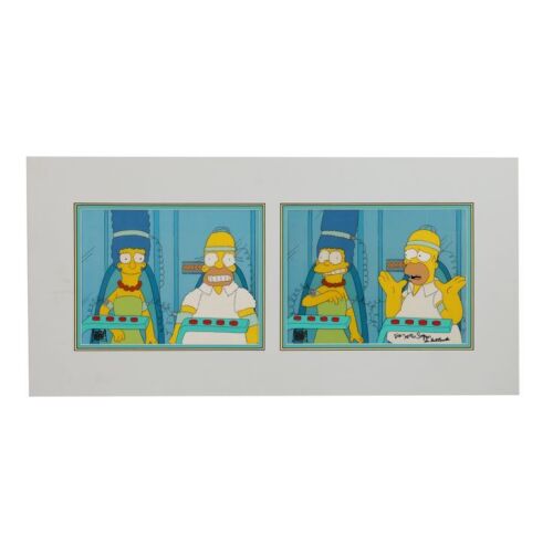 2223. Homer and Marge Simpson Shock Therapy Original Production Cel Setups Autographed by Dan Castellaneta from "There's No Disgrace Like Home" ### THE SIMPSONS (T.V. SERIES, 1989-PRESENT)