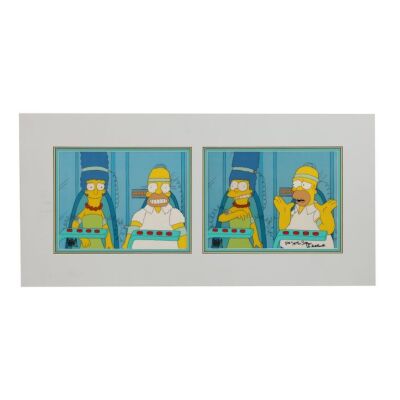 2223. Homer and Marge Simpson Shock Therapy Original Production Cel Setups Autographed by Dan Castellaneta from "There's No Disgrace Like Home" ### THE SIMPSONS (T.V. SERIES, 1989-PRESENT)