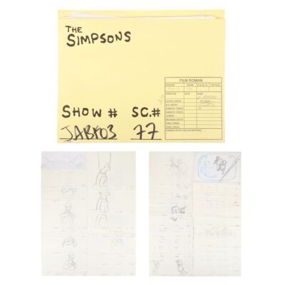 2231. Set of 80 Original Production Drawings with Production Folder Featuring Bart and Principal Skinner Duelling, Homer, Marge and Crowd ### THE SIMPSONS (T.V. SERIES, 1989-PRESENT)