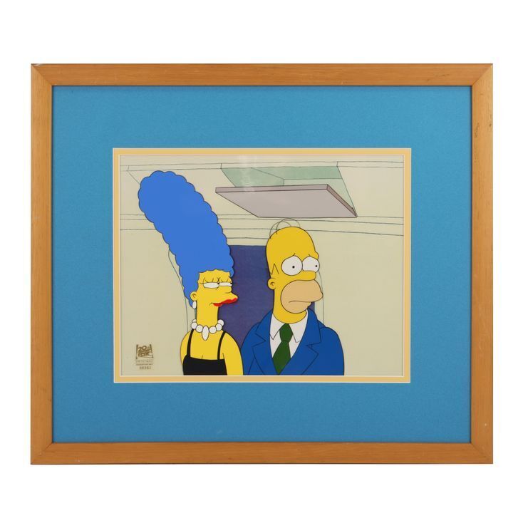 2233. Framed Homer and Marge Original Production Cel From Natural