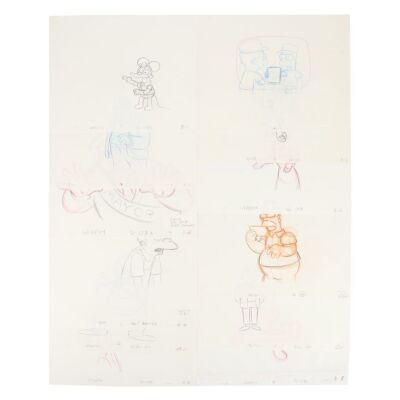 2239. Set of 12 Original Production Drawings Featuring Homer, Marge, Lisa, Bart, and Supporting Cast ### THE SIMPSONS (T.V. SERIES, 1989-PRESENT)