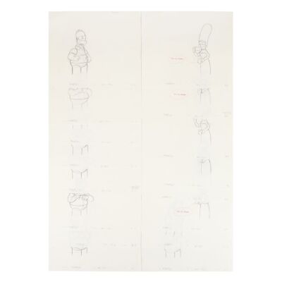 2240. Collection of 18 Hand-Drawn Sketches of Homer Eating a Hot Dog ### THE SIMPSONS (T.V. SERIES, 1989-PRESENT)