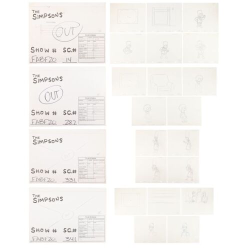 2242. Collection of Original Production Sequence Drawings Featuring Bart, Lisa, Homer and Marge ### THE SIMPSONS (T.V. SERIES, 1989-PRESENT)