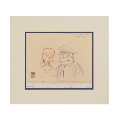 2255. Chief Wiggum with Jebediah Springfield's Skull Original Production Drawing From "Lisa the Iconoclast" ### THE SIMPSONS (T.V. SERIES, 1989-PRESENT)