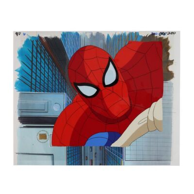 2319. Spider-Man Falling - Original Hand-Painted Production Cel and Original Production Background ### SPIDER-MAN: THE ANIMATED SERIES (1994-1998)