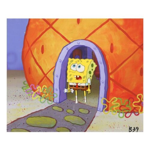 2269. Spongebob Squarepants Pineapple Under The Sea - Original Production Cel on Presentation Background ### SPONGEBOB SQUAREPANTS (T.V. SERIES, 1999 - PRESENT)
